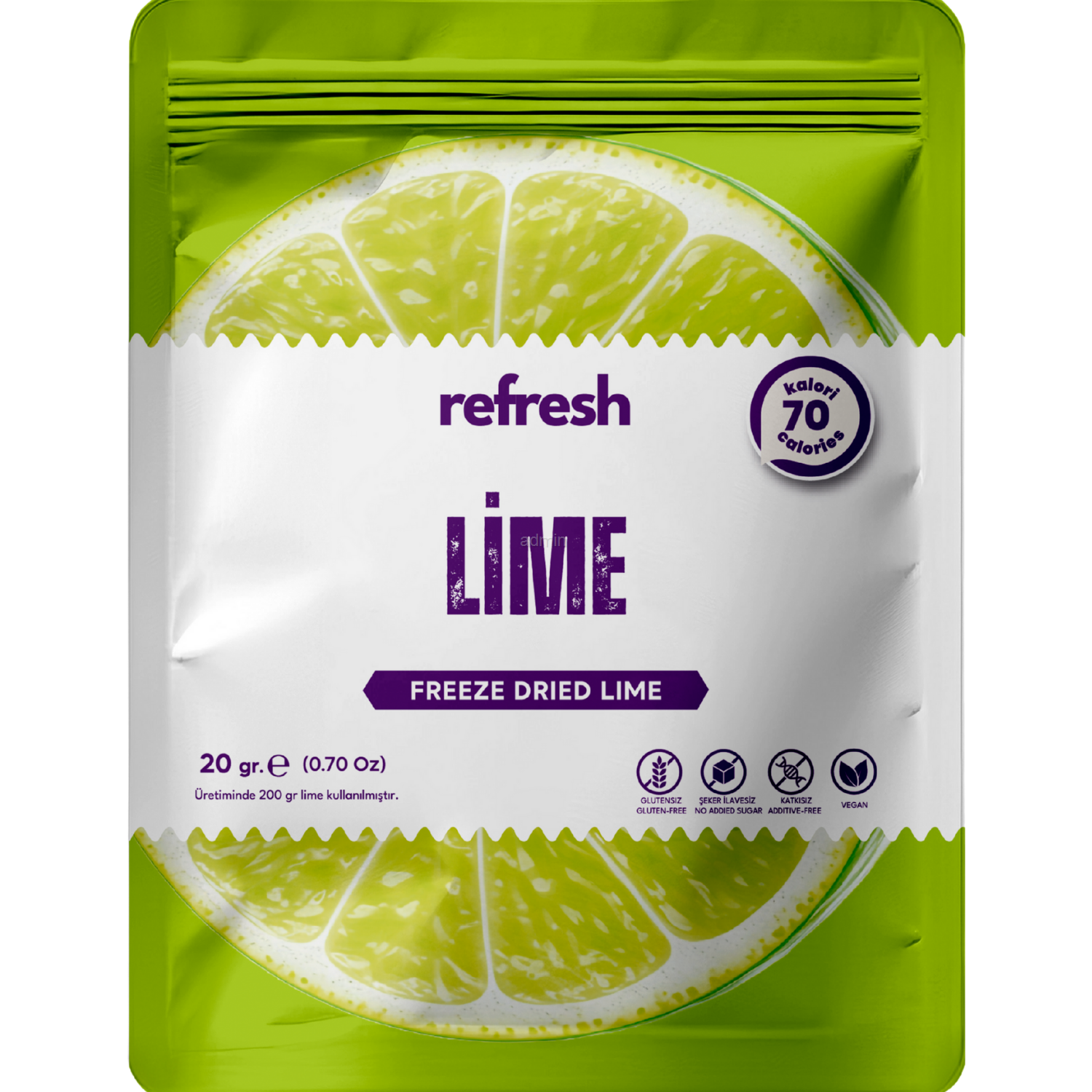 Refresh Dry Freeze Lime Tozu 50g - Dondurularak Kurutulmuş Meyve Tozu